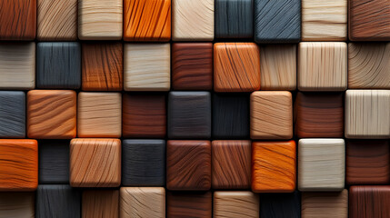 Obraz premium Wooden blocks of different shades of brown background
