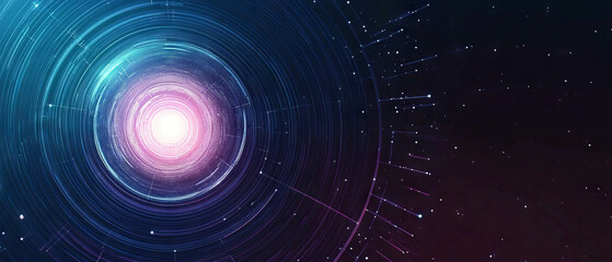 Obraz premium Spiral galaxy background with bright core and space for branding elements