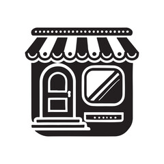 Simple Vector Illustration of a Cute Shop Front