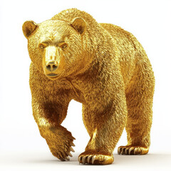 Fototapeta premium Golden Bear Walking Forward.