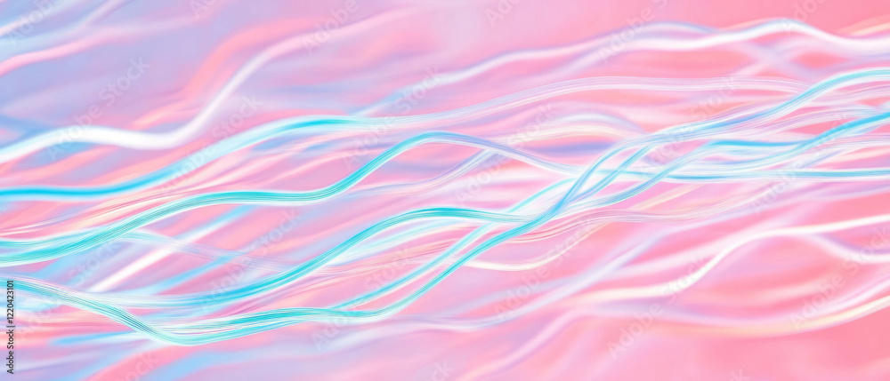Poster colorful abstract representation of wires with changing speeds and data flow dynamics