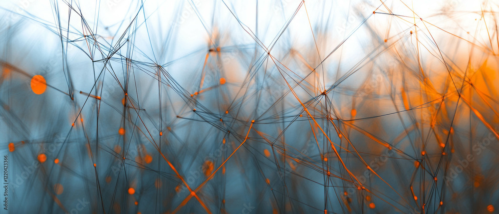 Poster wires interweave to create a dynamic and suspenseful abstract backdrop