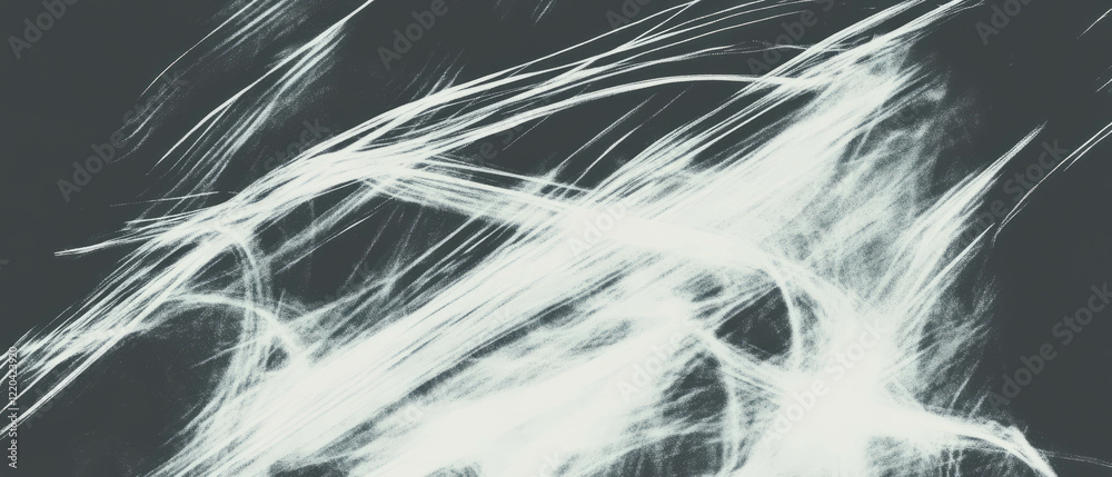 Poster wires forming dynamic data representations with an abstract background