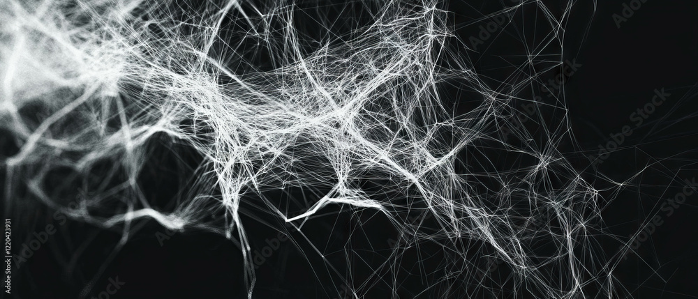 Poster wires intertwining to create abstract data representations with a sense of speed