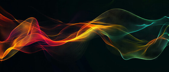 Obraz premium Wires create vibrant data visualizations depicting speed and connectivity