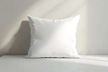 Soft White Pillow on Minimalist Table in Bright Natural Light