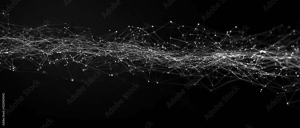 Poster abstract representation of wires moving along a defined path with speed and direction