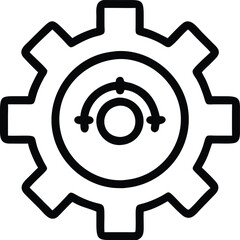Technology Gear Symbol: Engineering and Maintenance Graphic