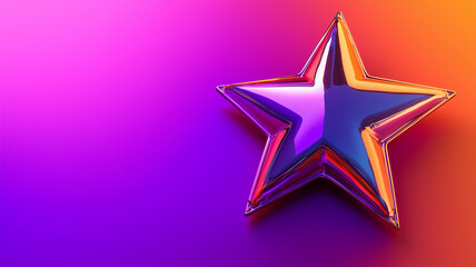 Obraz premium Glossy 3D Star with Iridescent Gradient Colors