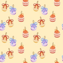 seamless pattern with Easter Theme Light Cream background
