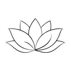 Fototapeta premium Minimalist outline drawing of a lotus flower