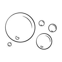 Hand-drawn soap bubbles in minimalistic style