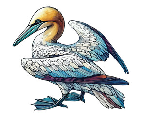 Gannet color on a white background