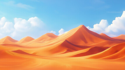 Peaceful Expanse Sunlit Sand Dunes and Azure Skies