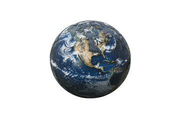 A detailed view of Earth showcasing the diverse landscapes and oceans, representing the beauty of our planet from a global perspective.