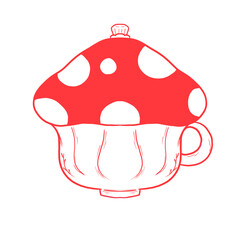 Mushroom shaped tea cup