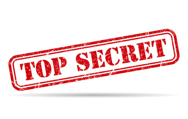 Top secret stamp shadow symbol, label sticker sign button, text banner vector illustration .
