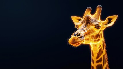 Obraz premium A symbolic glowing Giraffe indicating in World Wildlife Day concept
