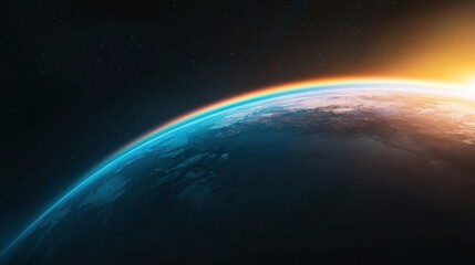 earth rainbow Earth with a double rainbow, after a rainfall, serene and peaceful atmosphere.