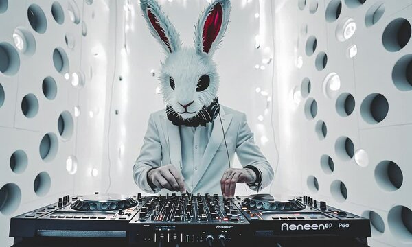 Cool bunny Dj in action.