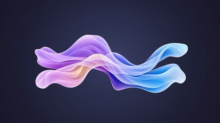 Obraz premium Ethereal Colorful Waves Flowing Gracefully Across a Dark Background in Abstract Composition