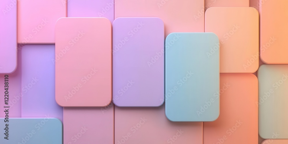 Poster clean energy solar solutions concept. abstract pastel rectangles arranged in a visually appealing pa