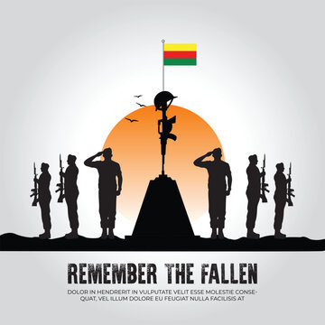 Rojava flag in remember the fallen flag for morning sun and army design