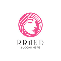Beauty Logo Vector - Girl Face Logo