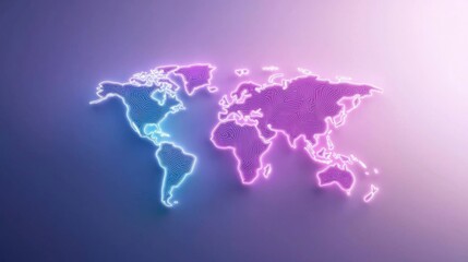 World Map Glow World map outlined with glowing neon lines, futuristic and eye catching.