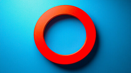 red circle frame on teal background