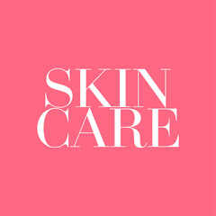 Skin Care Typography Text Vector Template Illustration Background for Beauty, Wellness, and Cosmetics Branding, Featuring Skincare Products, Facial Treatment, and Health Care Designs