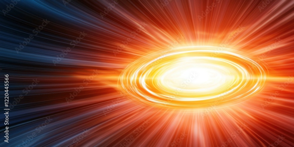 Poster clean energy solar solutions concept. vibrant cosmic explosion with swirling light and energy in dee