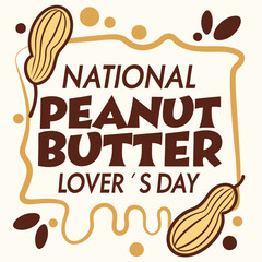 NATIONAL PEANUT BUTTER LOVER’S DAY silhouette vector illustration