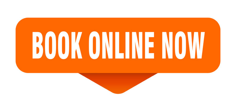 book online now sticker. book online now sign on transparent background