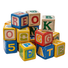 Alphabet Blocks Icon on Checkerboard Transparent Background PNG