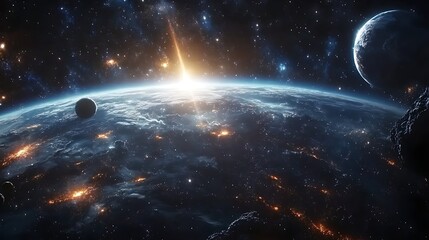 Obraz premium A beautiful background of the universe with planets