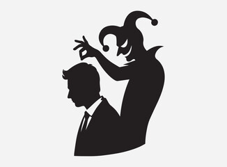 Prankster's Shadow Silhouette Against a Dark and Mysterious Background