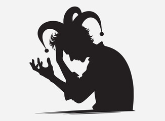 Prankster's Shadow Silhouette Against a Dark and Mysterious Background