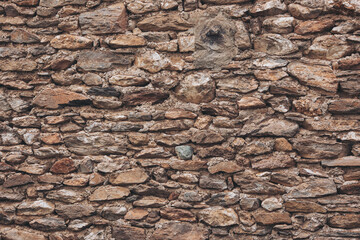 Old stone wall background texture. Stone wall. Ancient architecture. Old Europe. Stone background. French village. Background from an ancient stone wall
