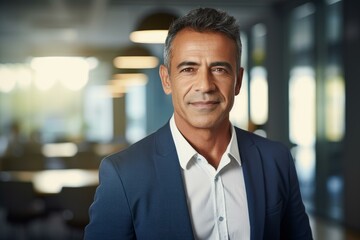 Experienced male executive exuding confidence and professionalism in corporate environment