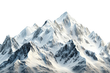 Obraz premium Serene snow-capped mountains rise majestically against a clear blue sky, showcasing nature's breathtaking beauty and tranquility, perfect for outdoor inspiration.