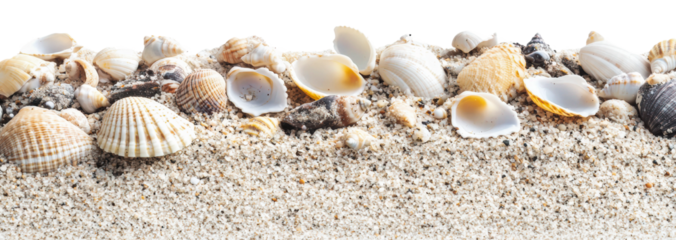 PNG Colorful shells on sandy beach