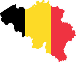 Belgium fills with flag transparent map