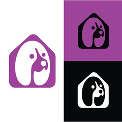modern logo of cat and dog animals in exclusive style with 3 different views