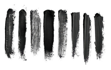 PNG Various black paint strokes on a white background