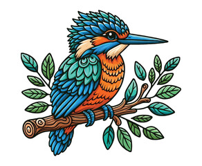 Kingfisher color on a white background