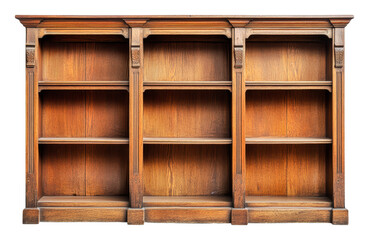 PNG Beautiful wooden display cabinet with open shelves