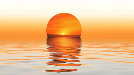 Obraz premium Serene Sunset Over Calm Ocean Water