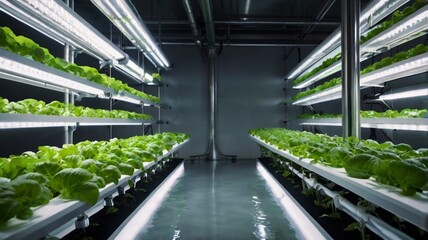 Naklejka premium Modern Vertical Farming Greenhouse