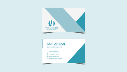 Creative pest color and White Modern business card For the Company. Simple Clean Design Template. Vector Illustration